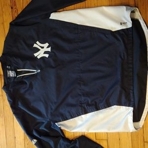 Yankees Majestic 1/4 zip pullover windbreaker. Blue & White. Worn a dozen times.